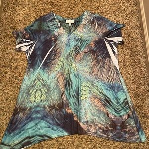 Brand New Blue/Green Fashion Bug T Shirt Size OX